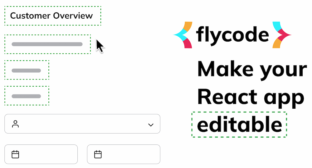 FlyCode Makes React Apps Editable without coding, Git based