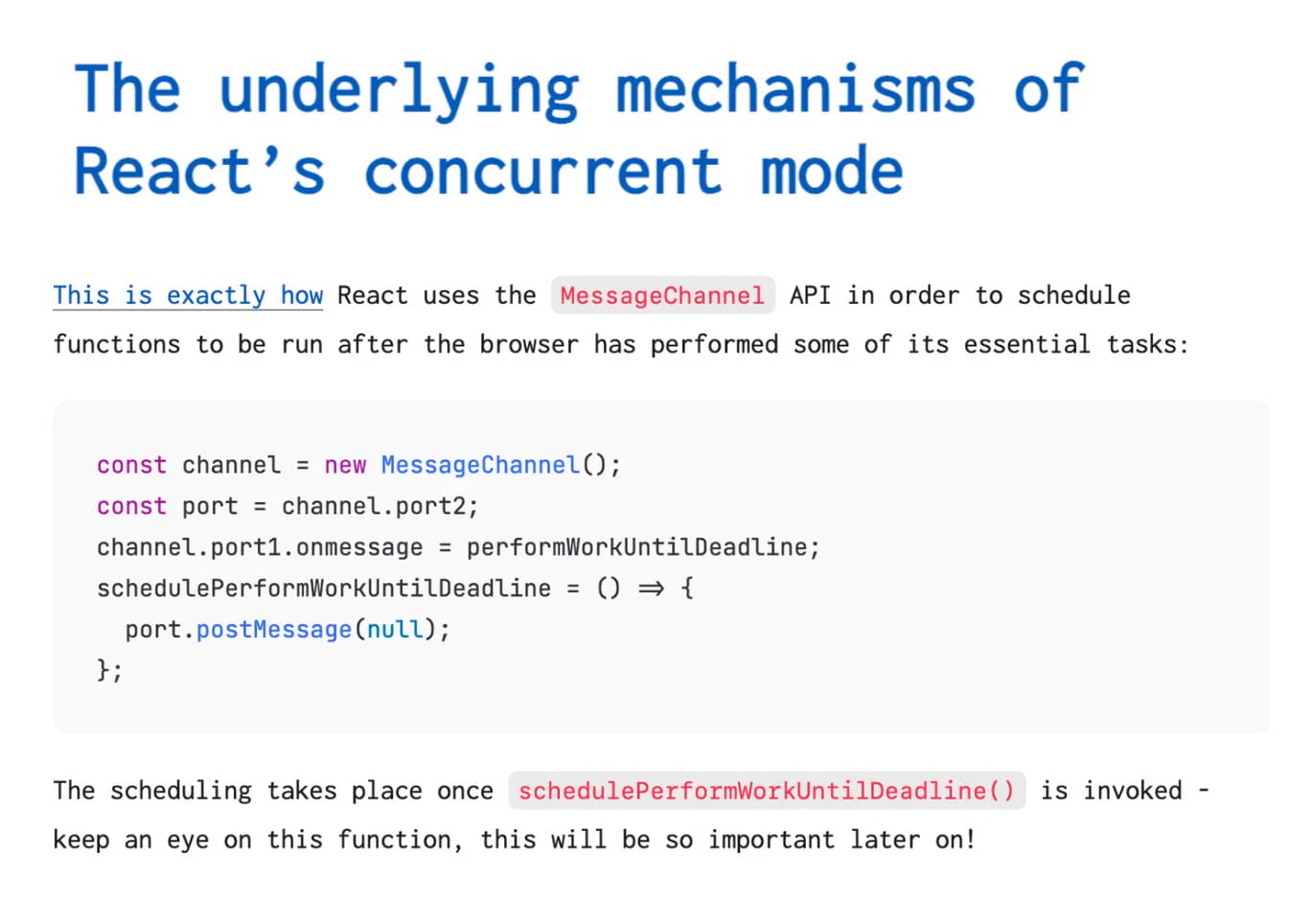 The underlying mechanisms of React’s concurrent mode