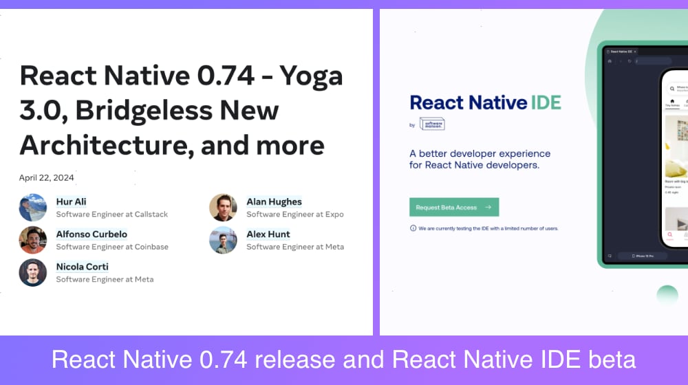 React Native 0.74 released, React Native IDE is now in beta