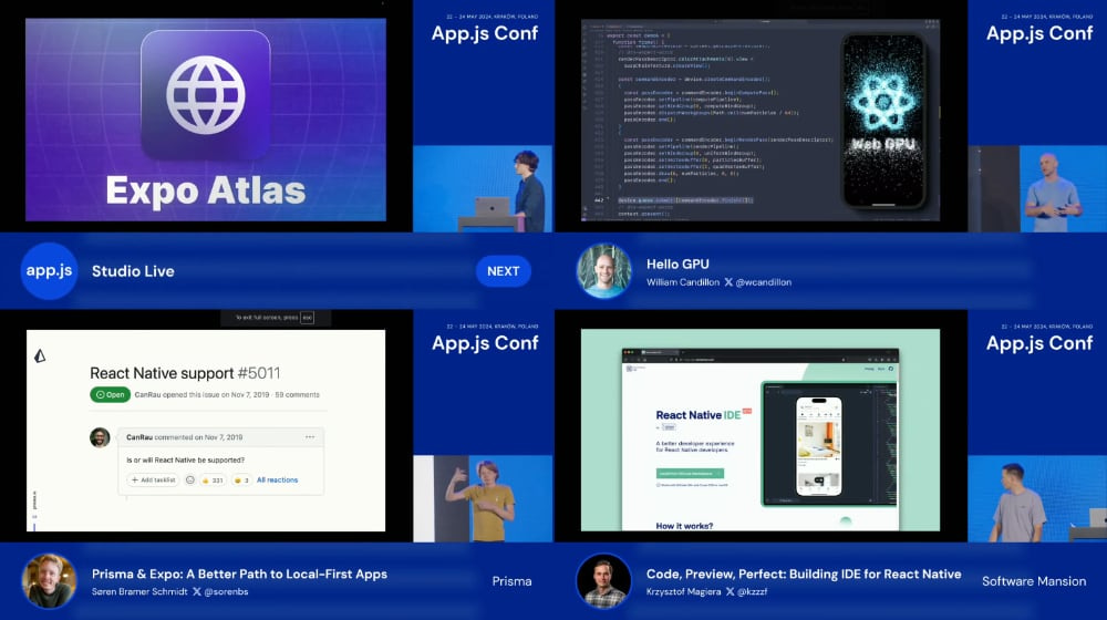 screenshot of 4 App.js slides