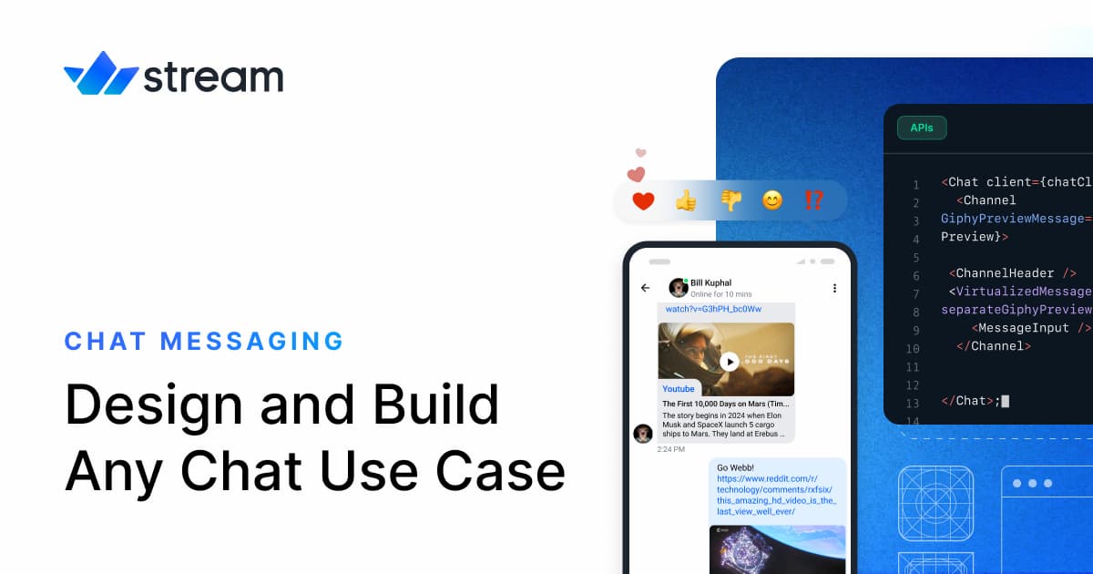 Interactive Chat Made Easy with Stream’s React SDK.
