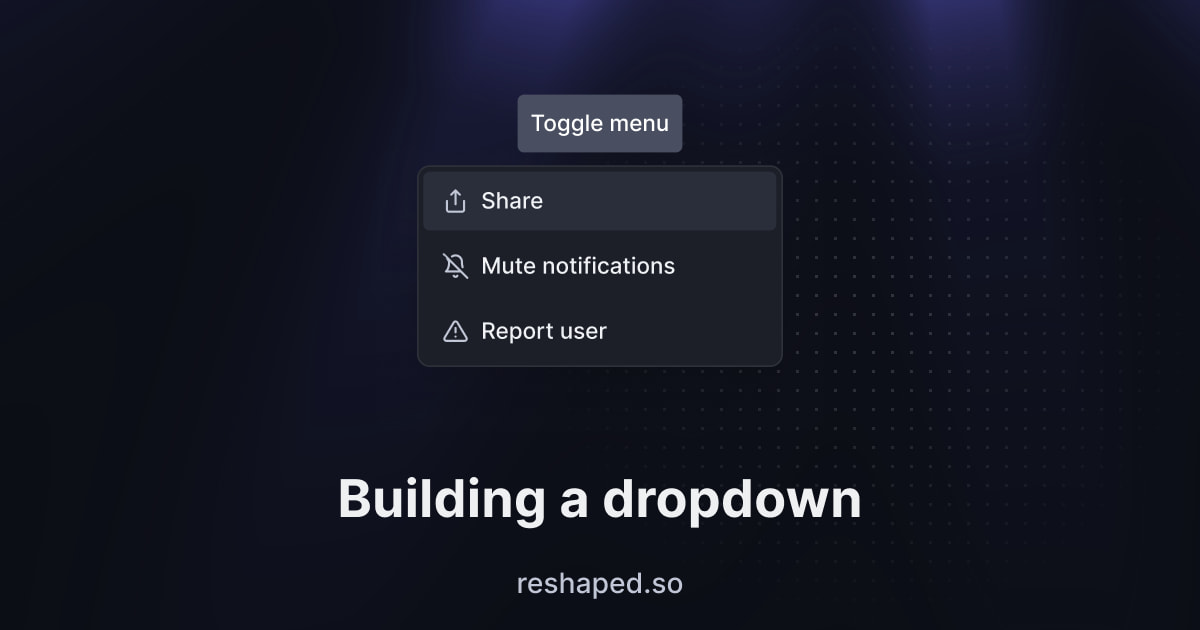 Building a dropdown