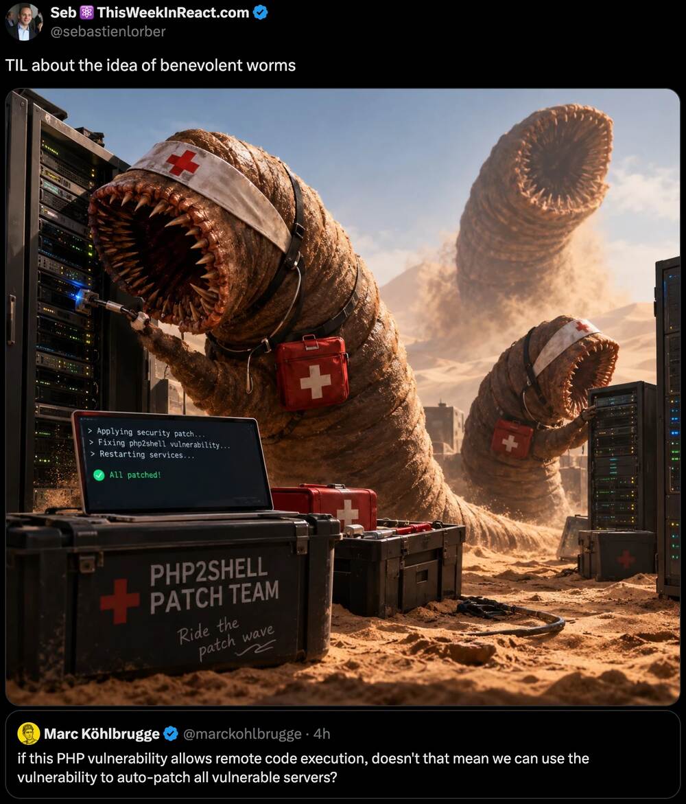 Benevolent sandworms from the php2shell patch team